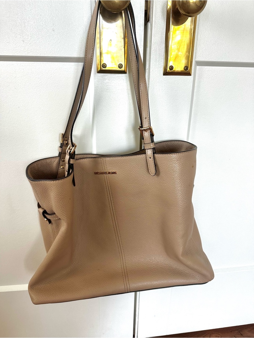 Michael Kors Pebbled Taupe Leather Tote